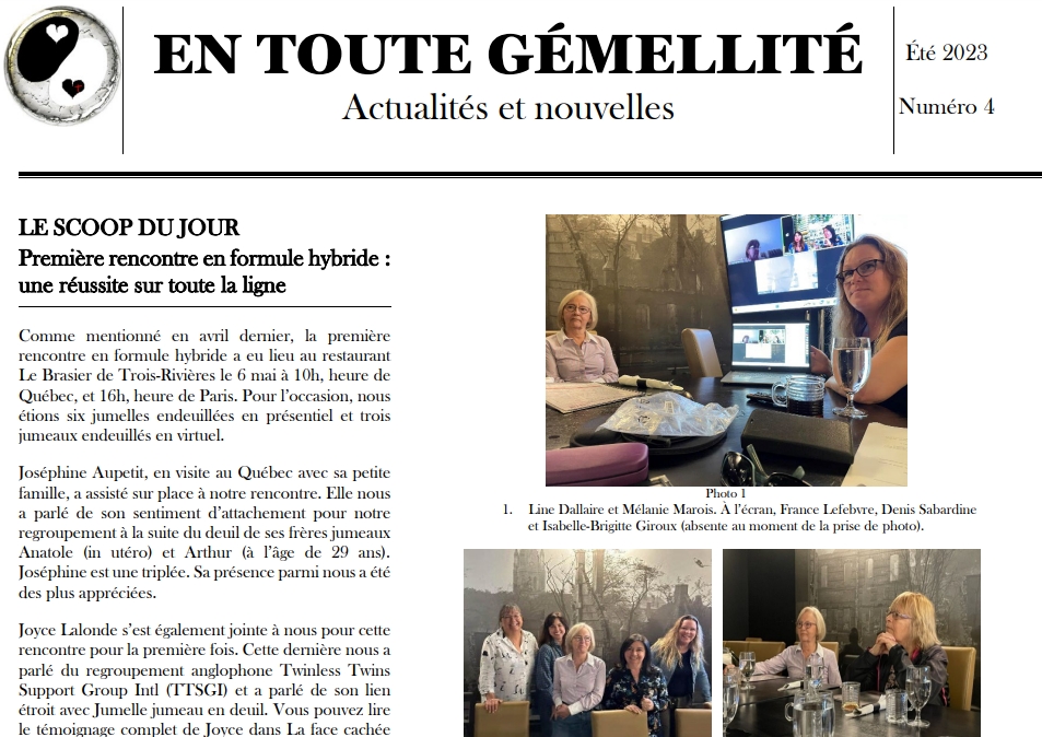 Journal Jumelle jumeau en deuil_Été 2023